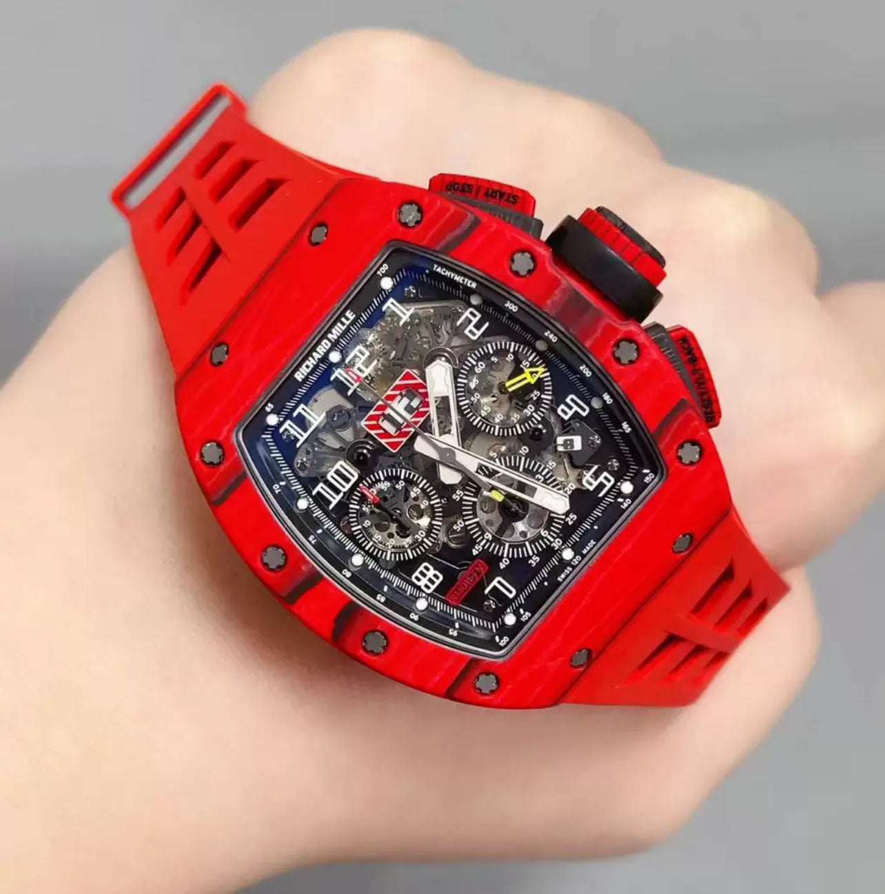 Richard Mille 11/65 Rubber Strap Red
