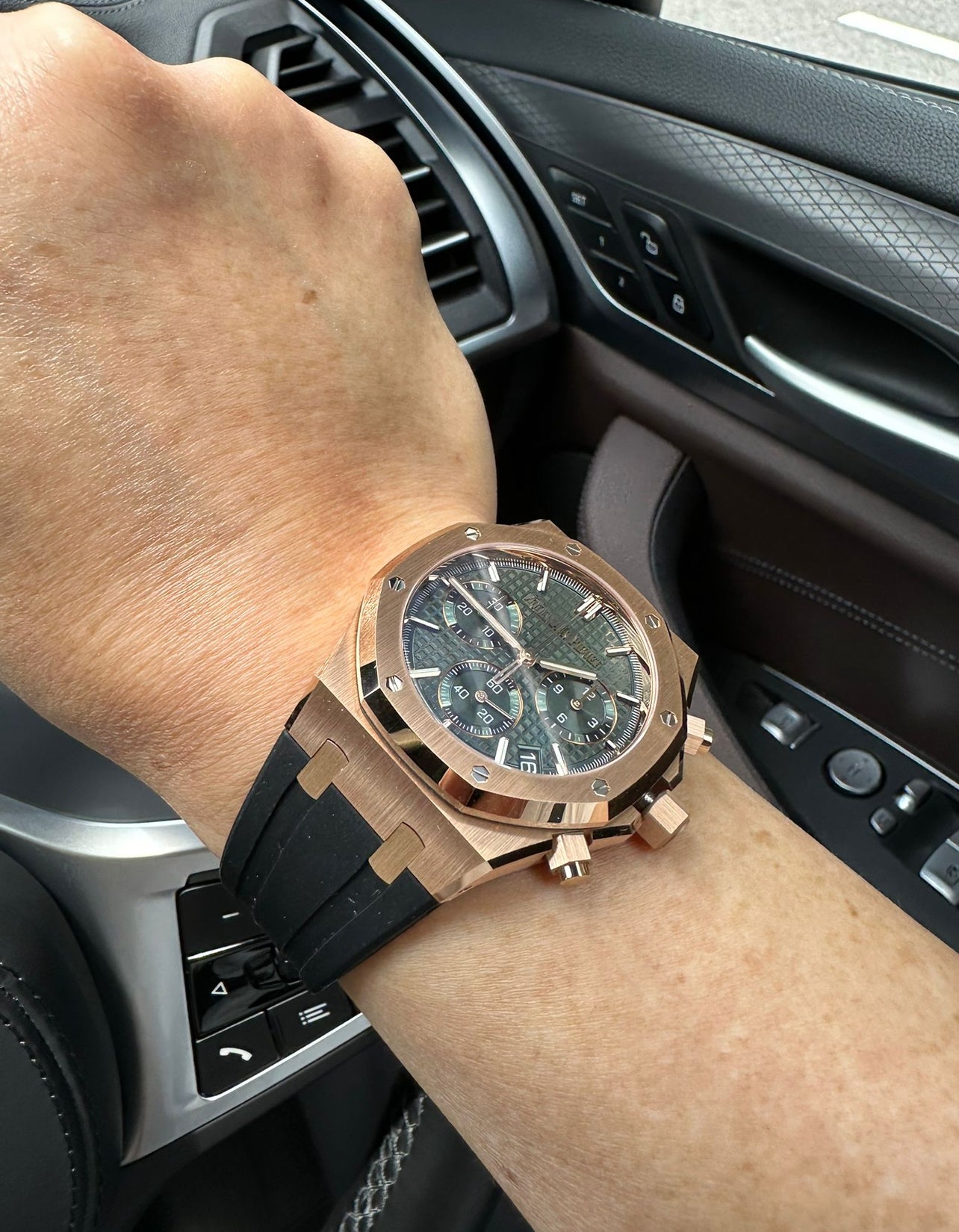Black rubber strap for 41mm Royal Oak