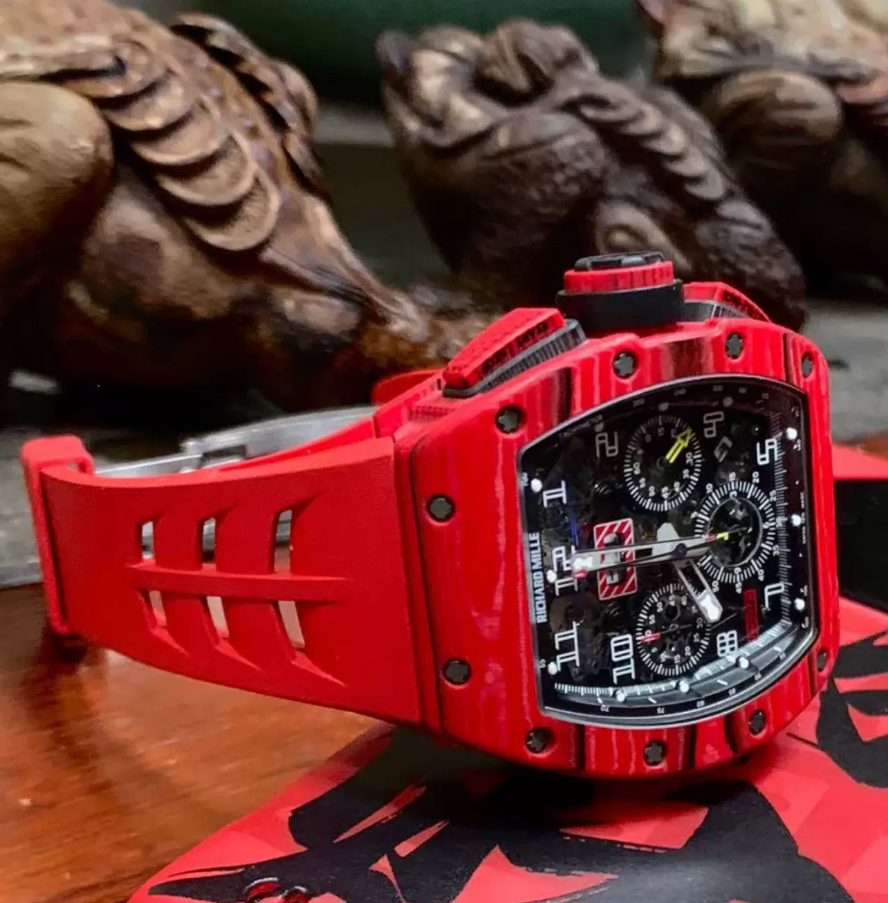 Richard Mille 11/65 Rubber Strap Red