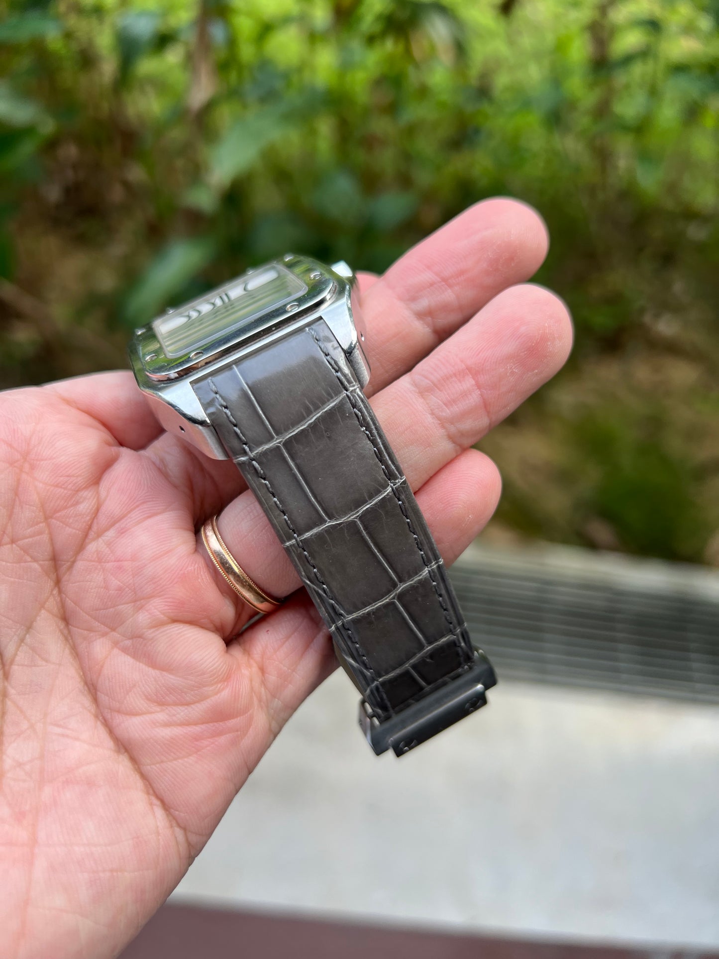 Custom Alligator strap for Cartier Santos 100 models