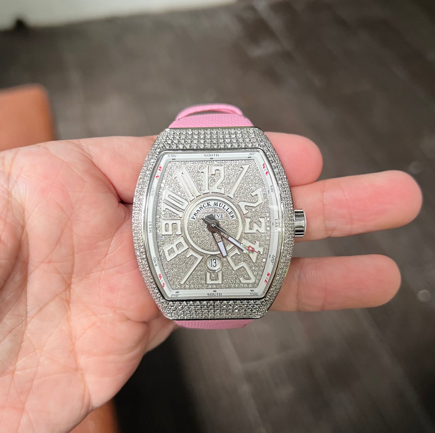 Canvas leather strap for the V32,V41,V45 Franck Muller Vanguard Models