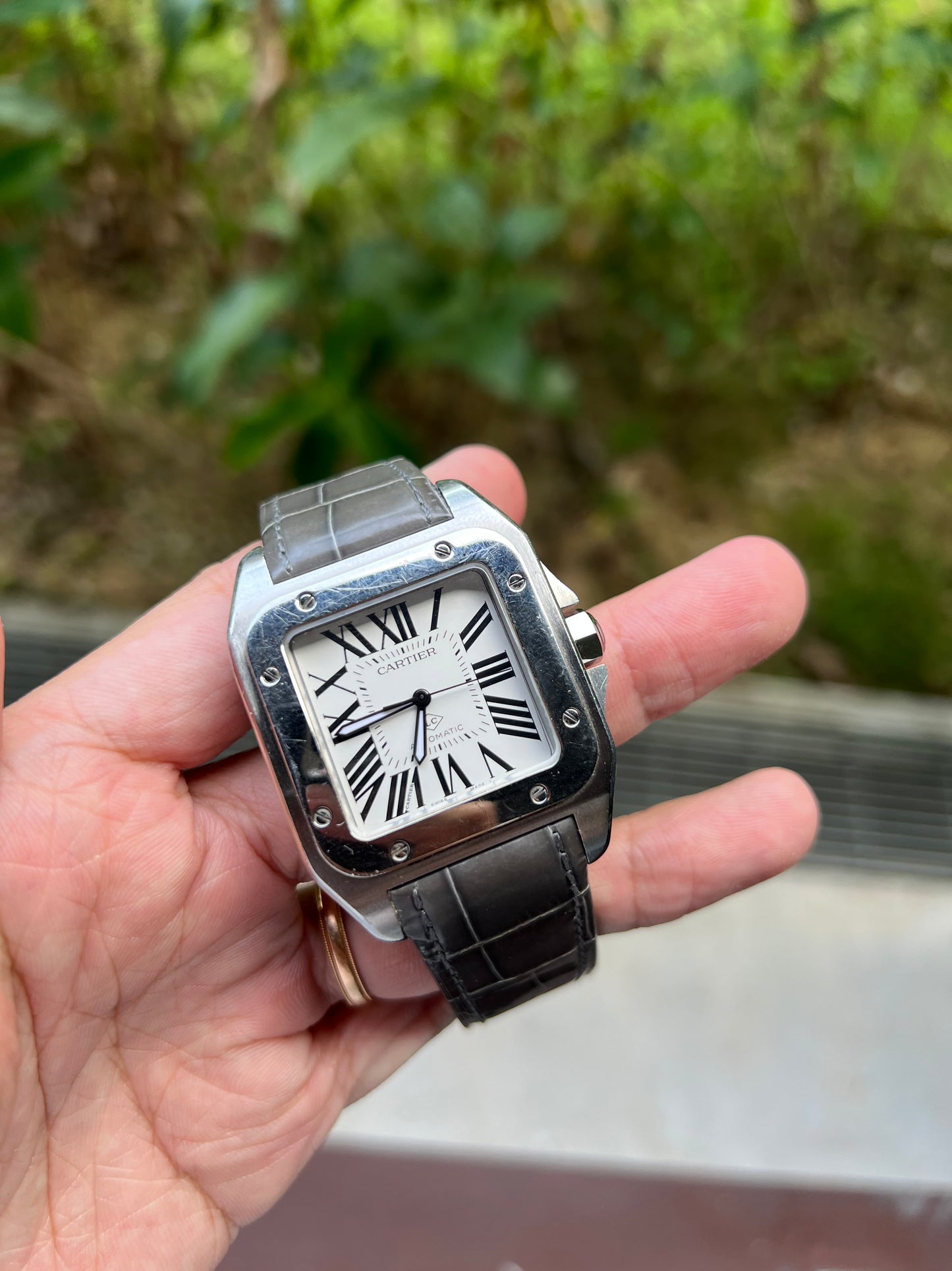 Custom Alligator strap for Cartier Santos 100 models