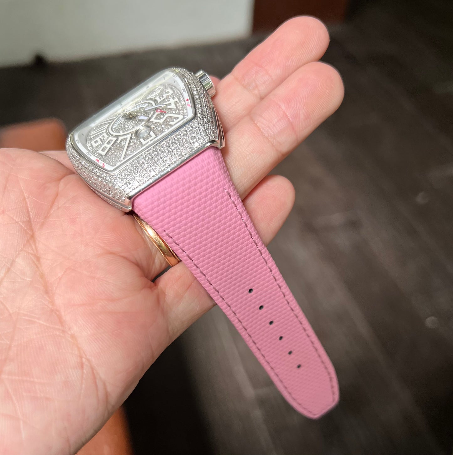 Canvas leather strap for the V32,V41,V45 Franck Muller Vanguard Models