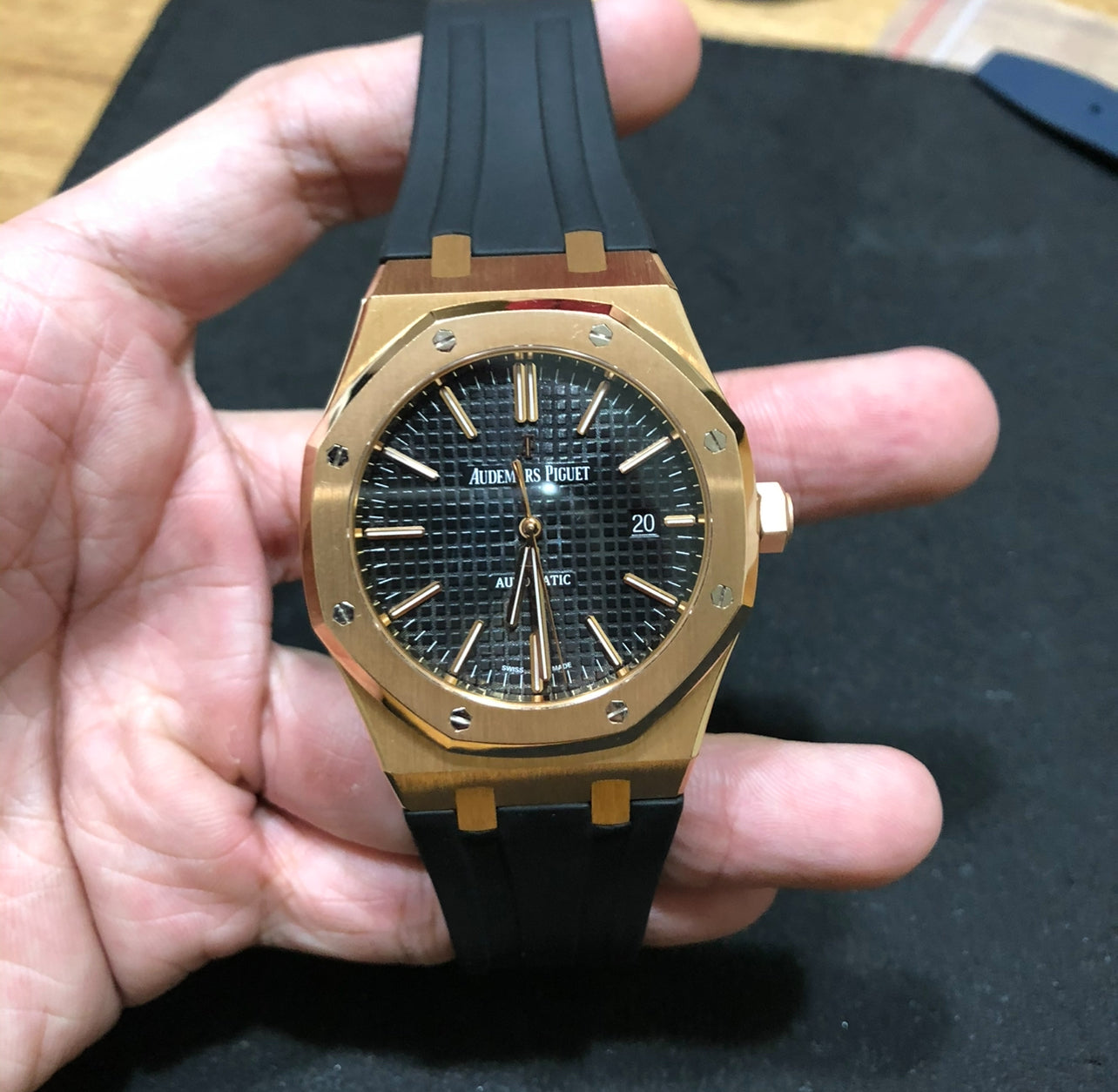 Black rubber strap for 41mm Royal Oak
