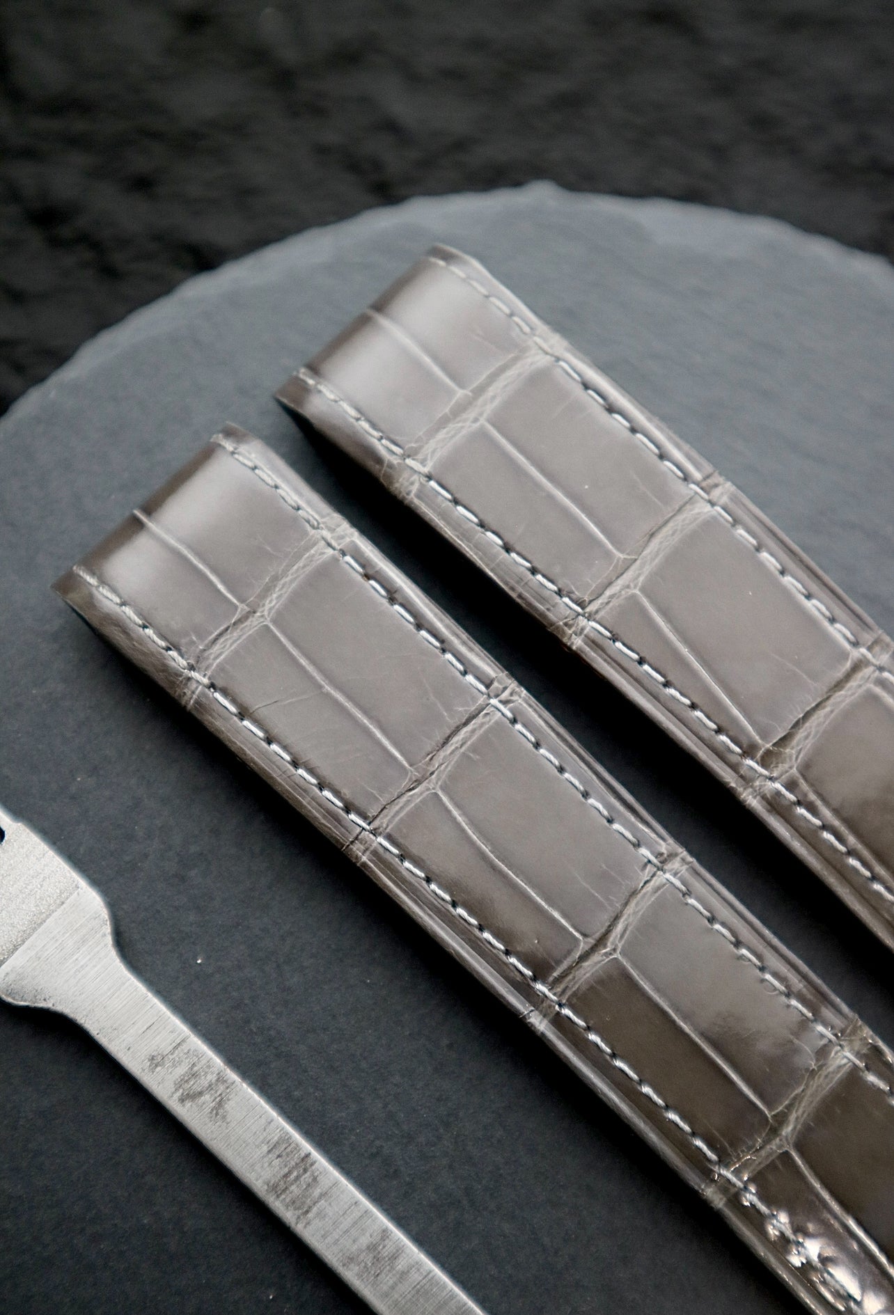 Custom Alligator strap for Cartier Santos 100 models