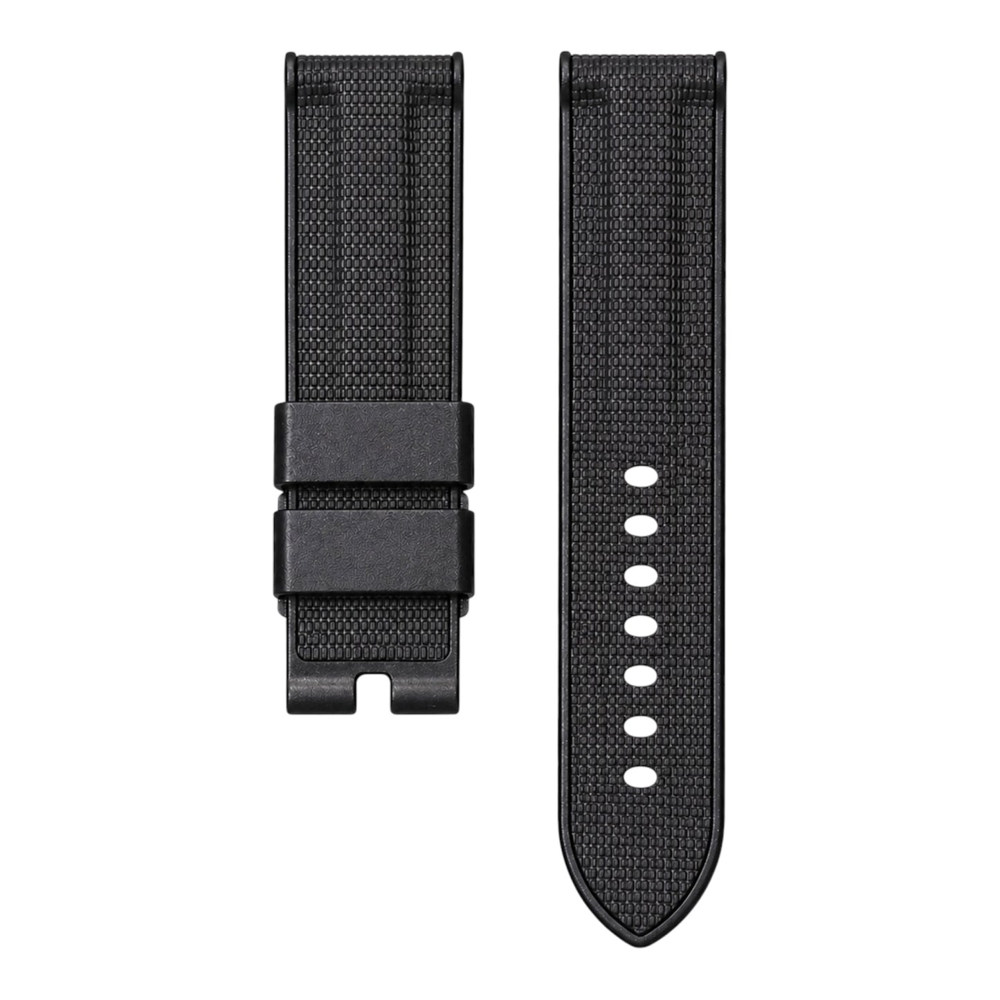 Black sailcloth rubber strap for panerai luminor watch models 44mm