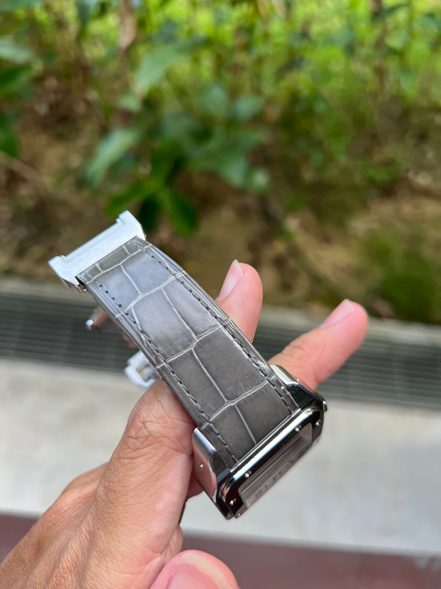 Custom Alligator strap for Cartier Santos 100 models