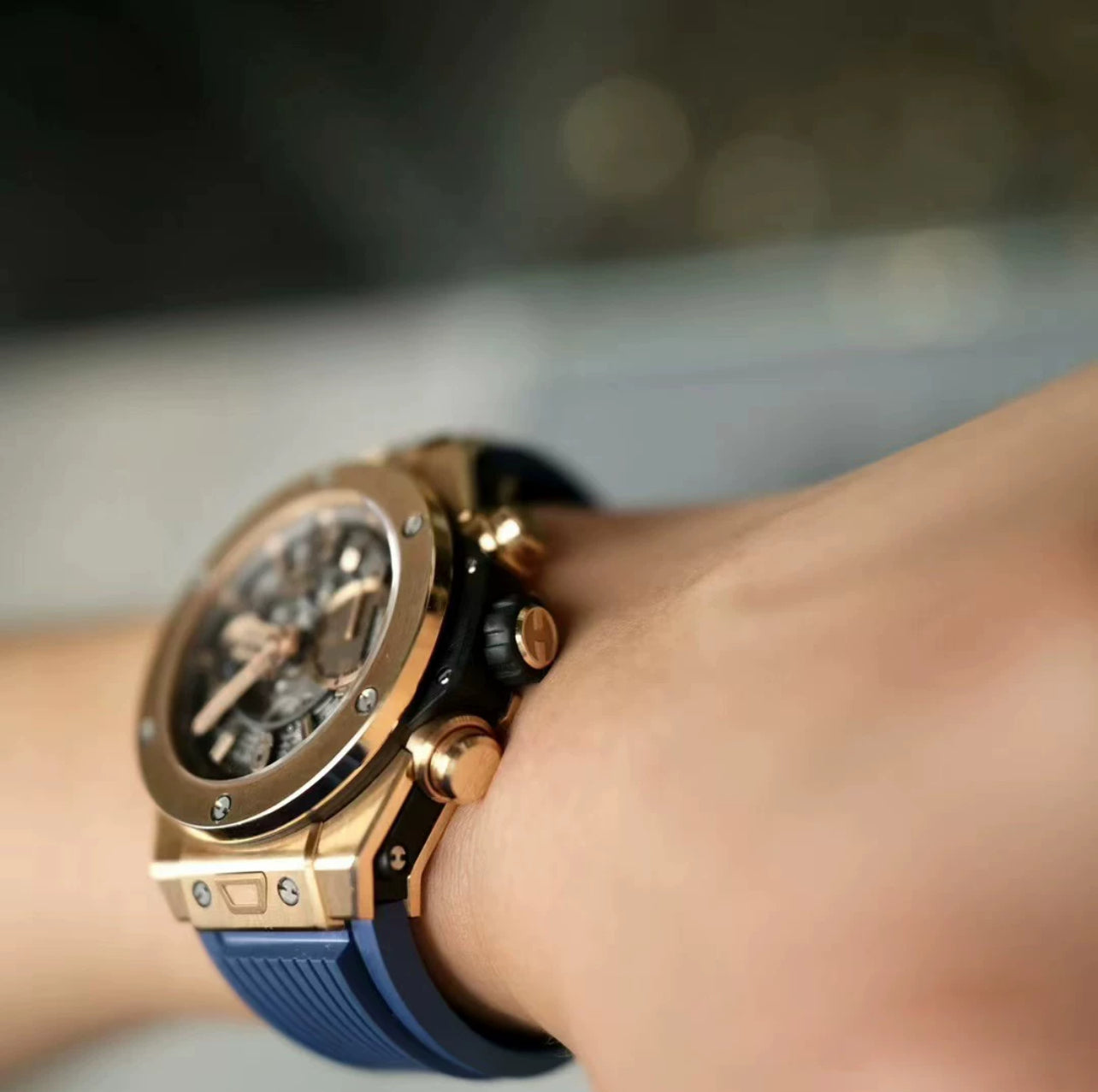 Hublot Unico Rubber Strap (NAVY BLUE)