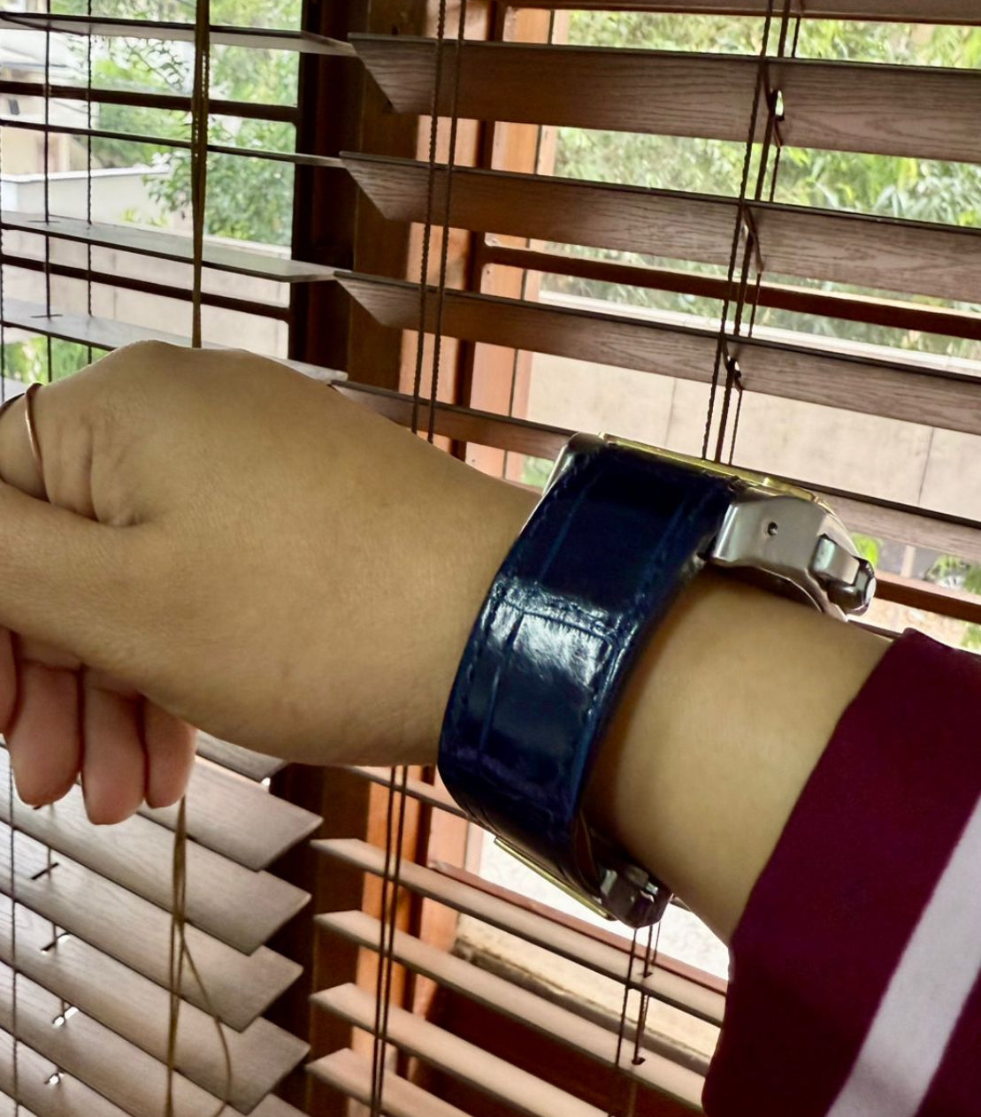Handmade watch strap for the Cartier Santos 100 Model