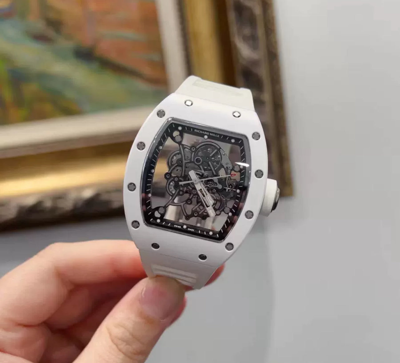 Richard Mille 11/65 Rubber Strap White