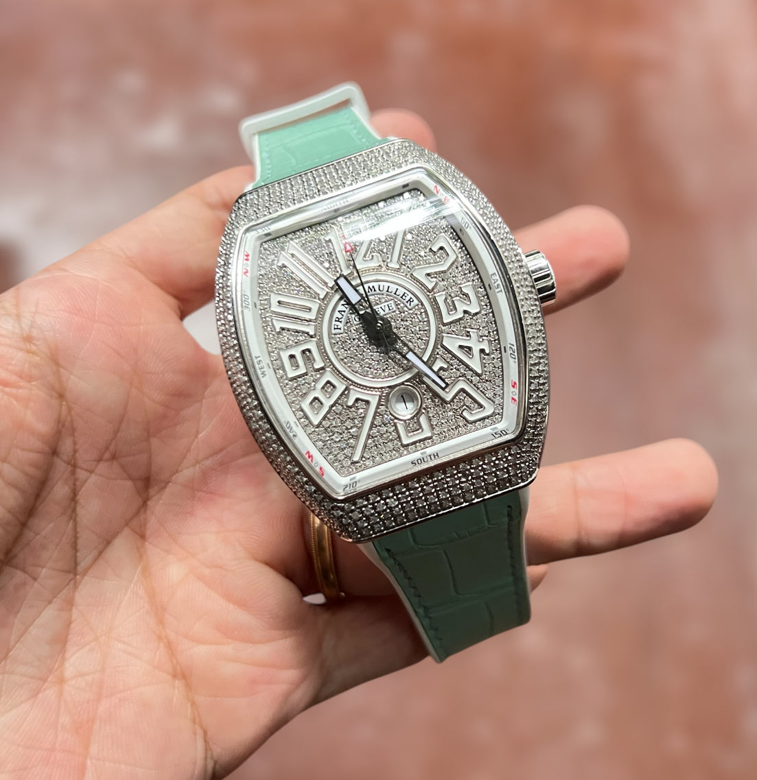 Alligator leather strap for Franck Muller V32, V41, V45 Watch Models