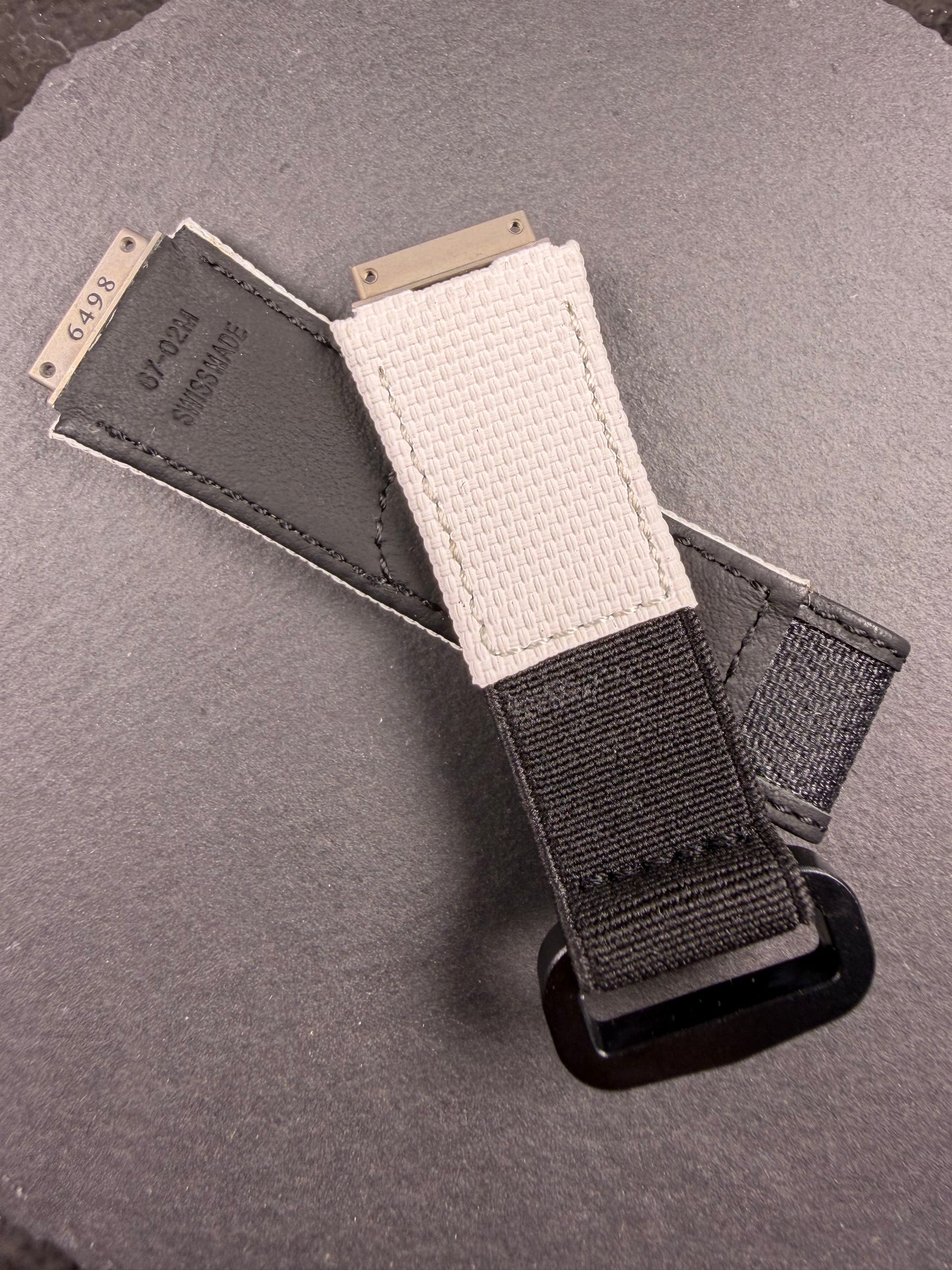 White sailcloth Velcro strap with titanium endlinks for Richard Mille model