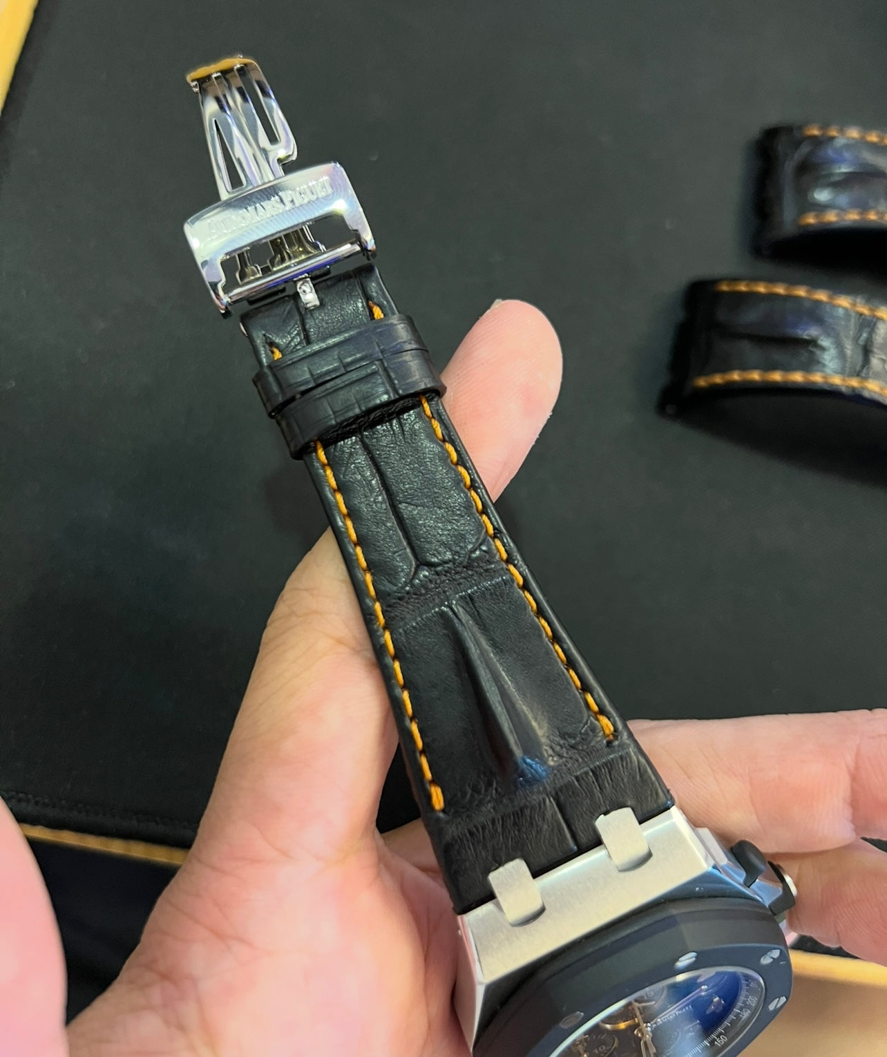 Ap offshore alligator strap for 42mm models volcano