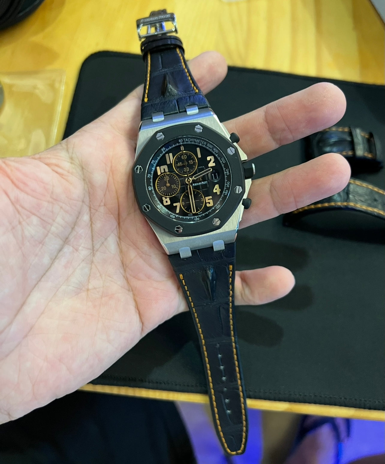 Ap offshore alligator strap for 42mm models volcano