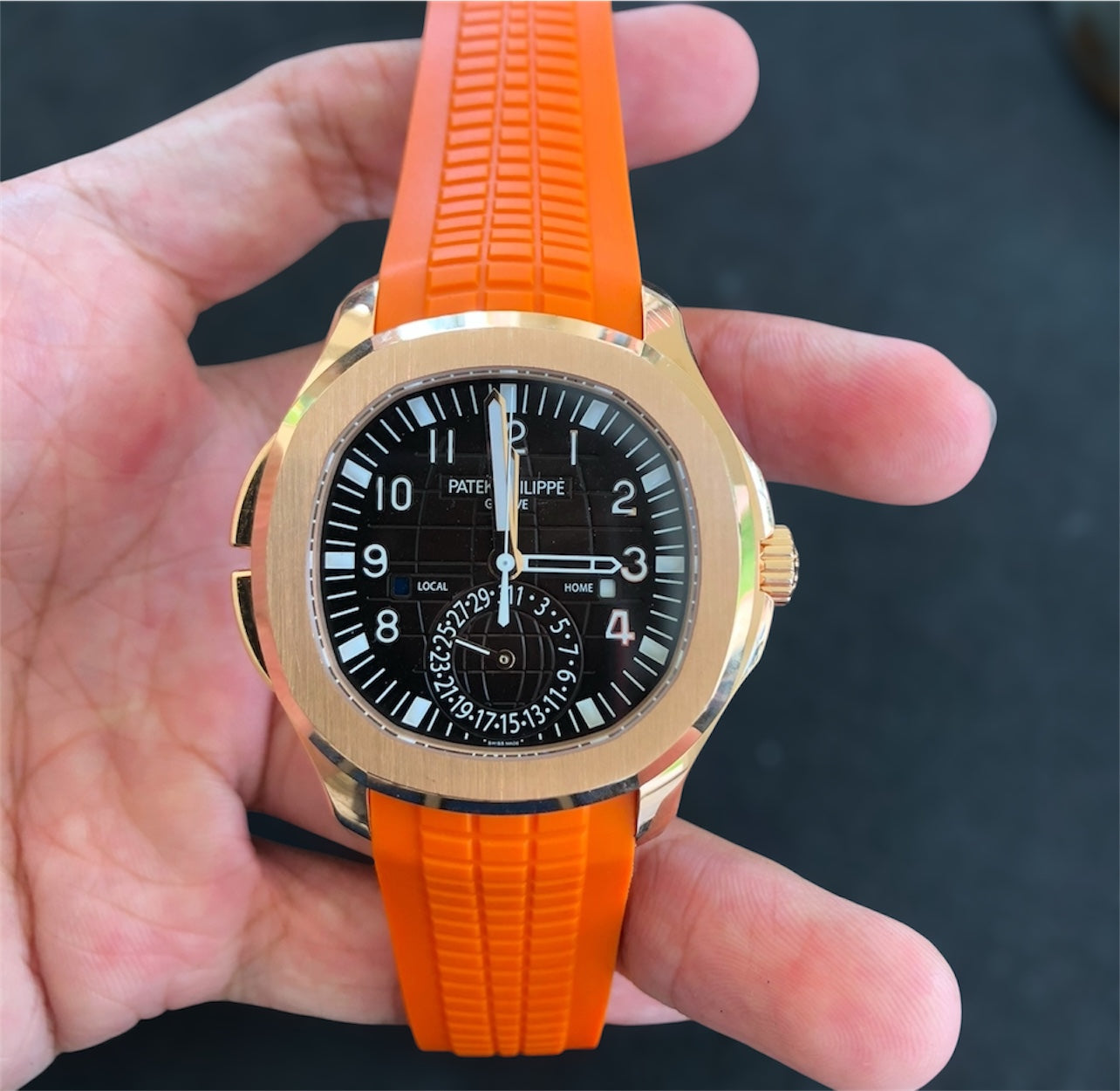 Aquanaut Rubber Strap in Orange for 5164/5167 Models