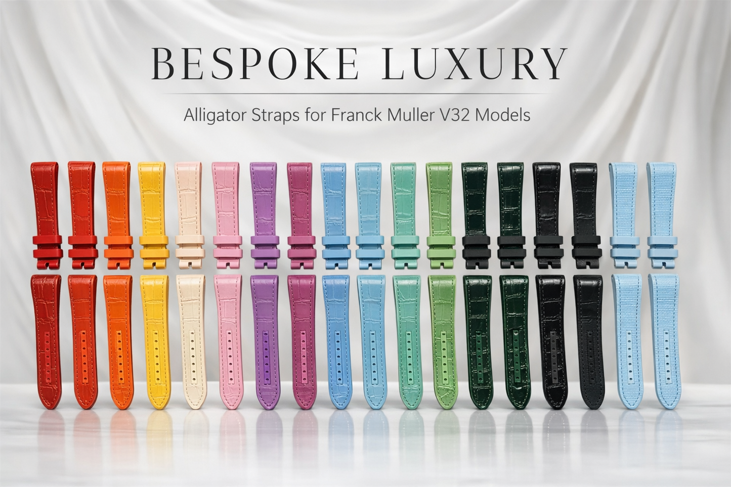 Alligator leather strap for Franck Muller V32 Watch Models