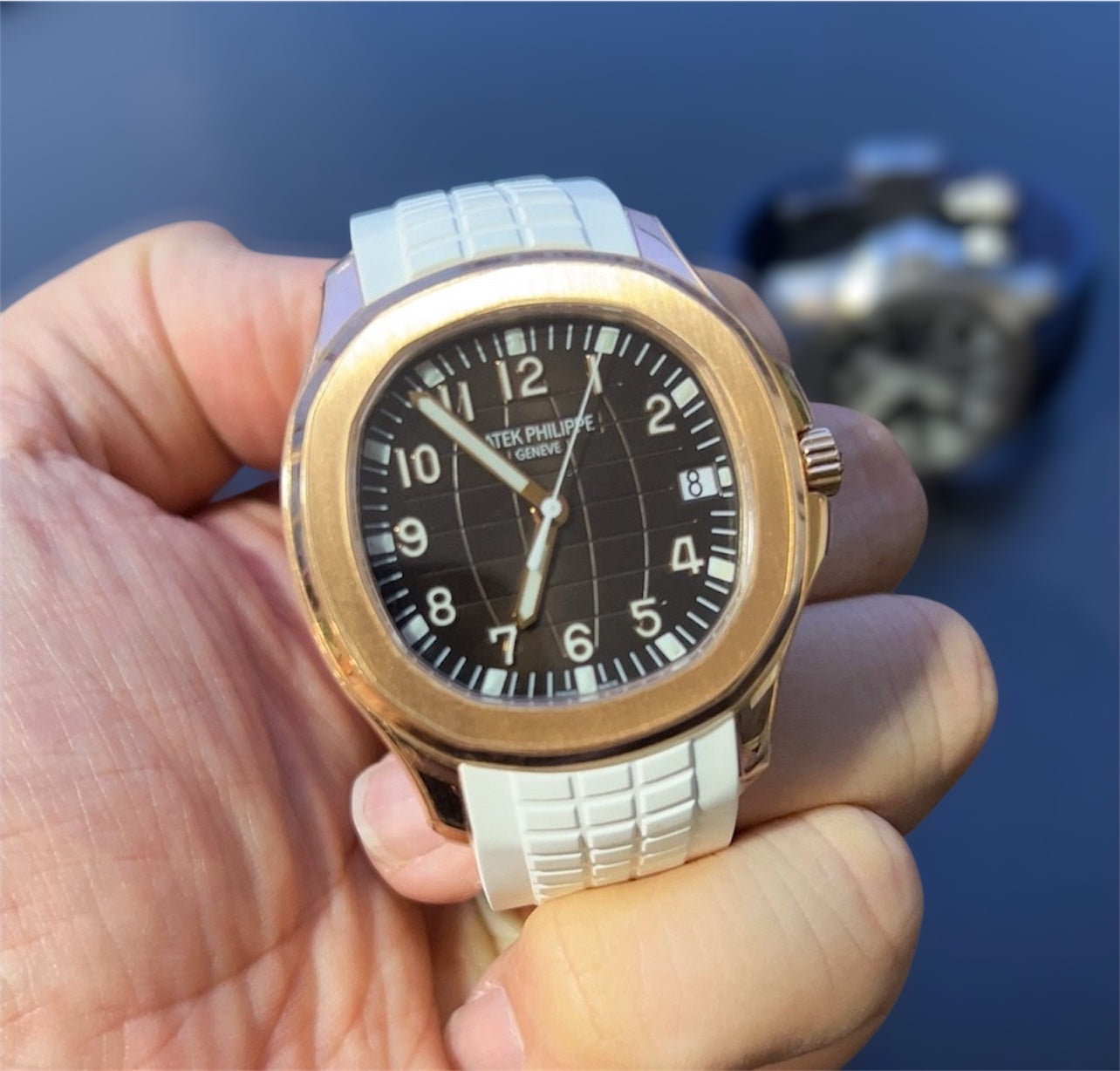 Aquanaut Rubber Strap in White for 5164/5167 Models