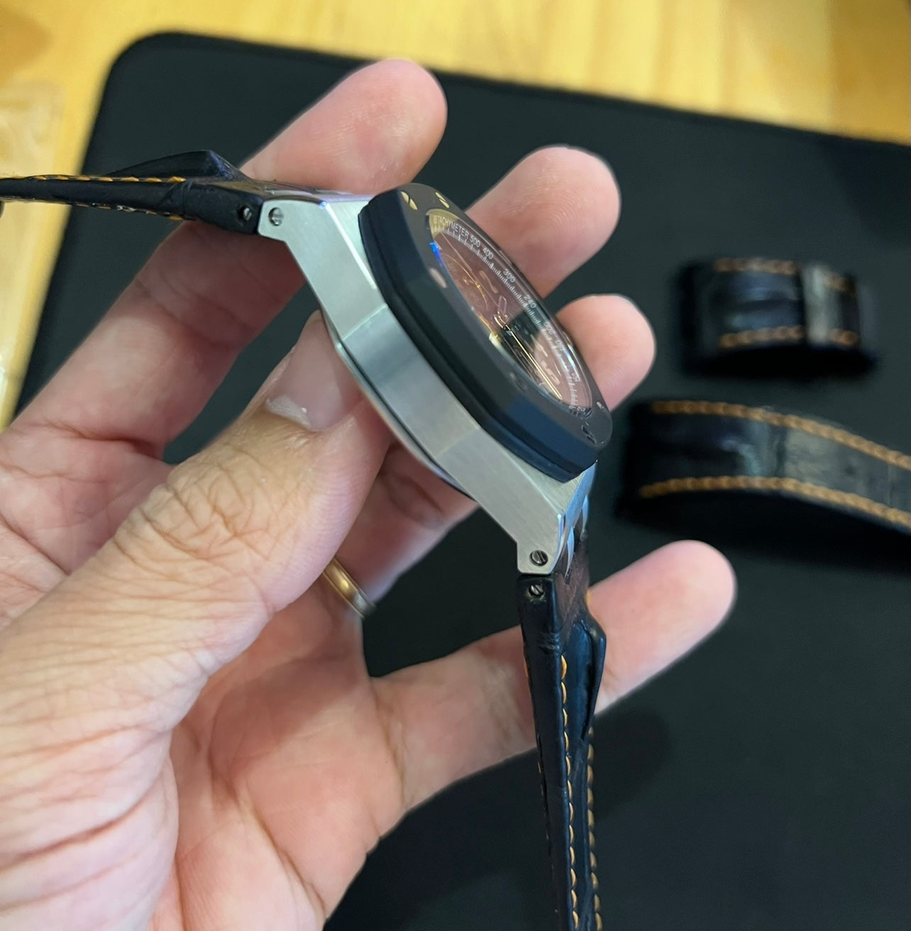 Ap offshore alligator strap for 42mm models volcano