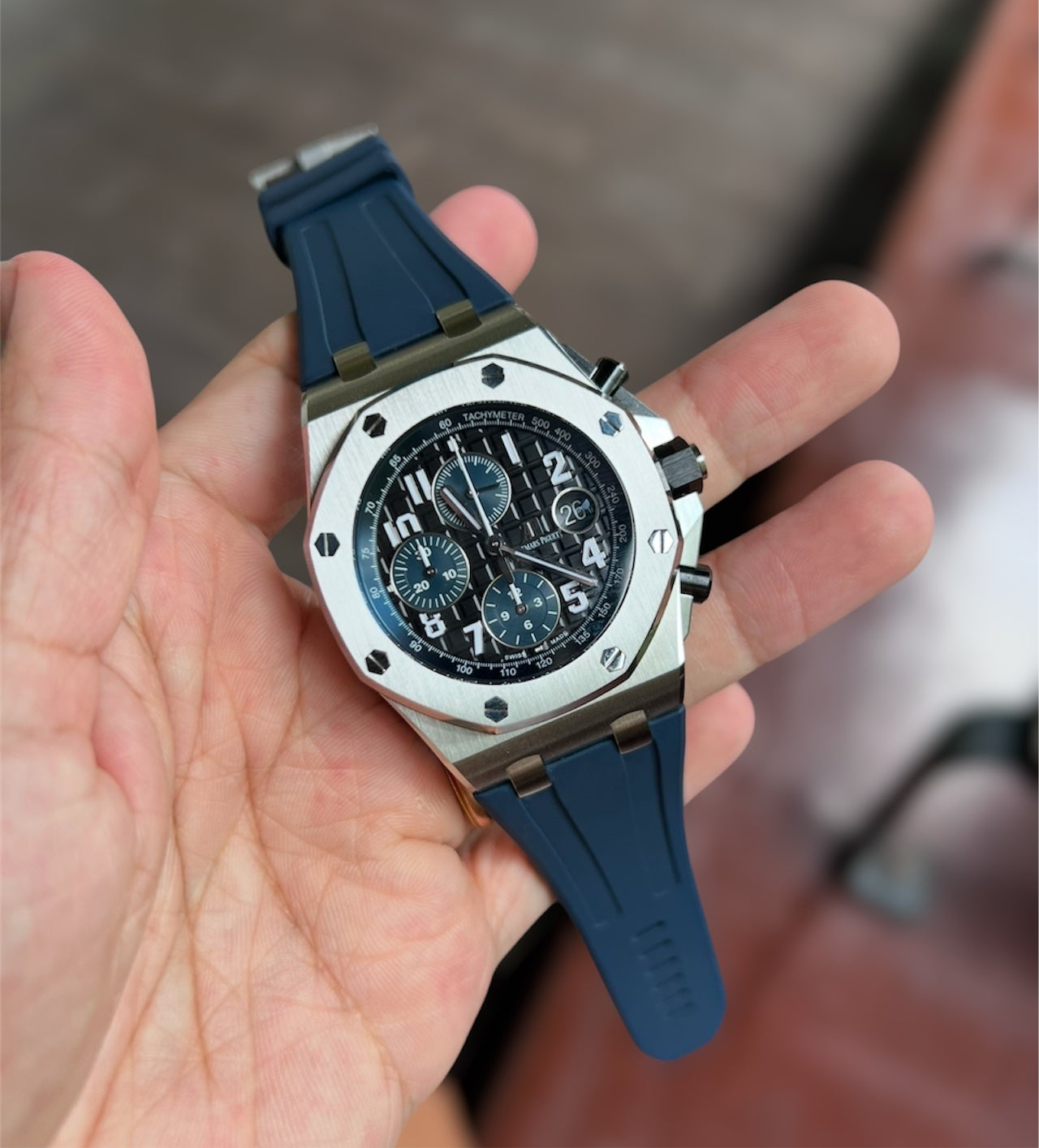 Navy Blue Rubber Strap for Ap 42mm