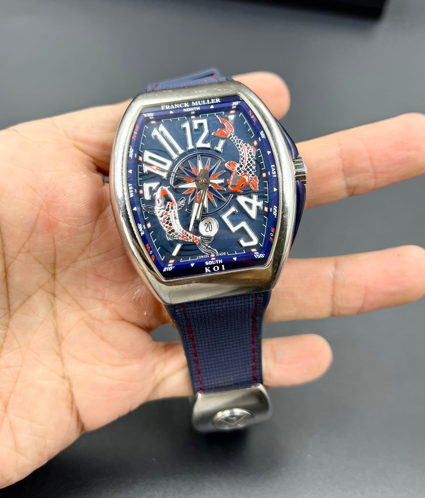 Rubber/Canvas strap for the V32,V41,V45 Franck Muller Vanguard Models