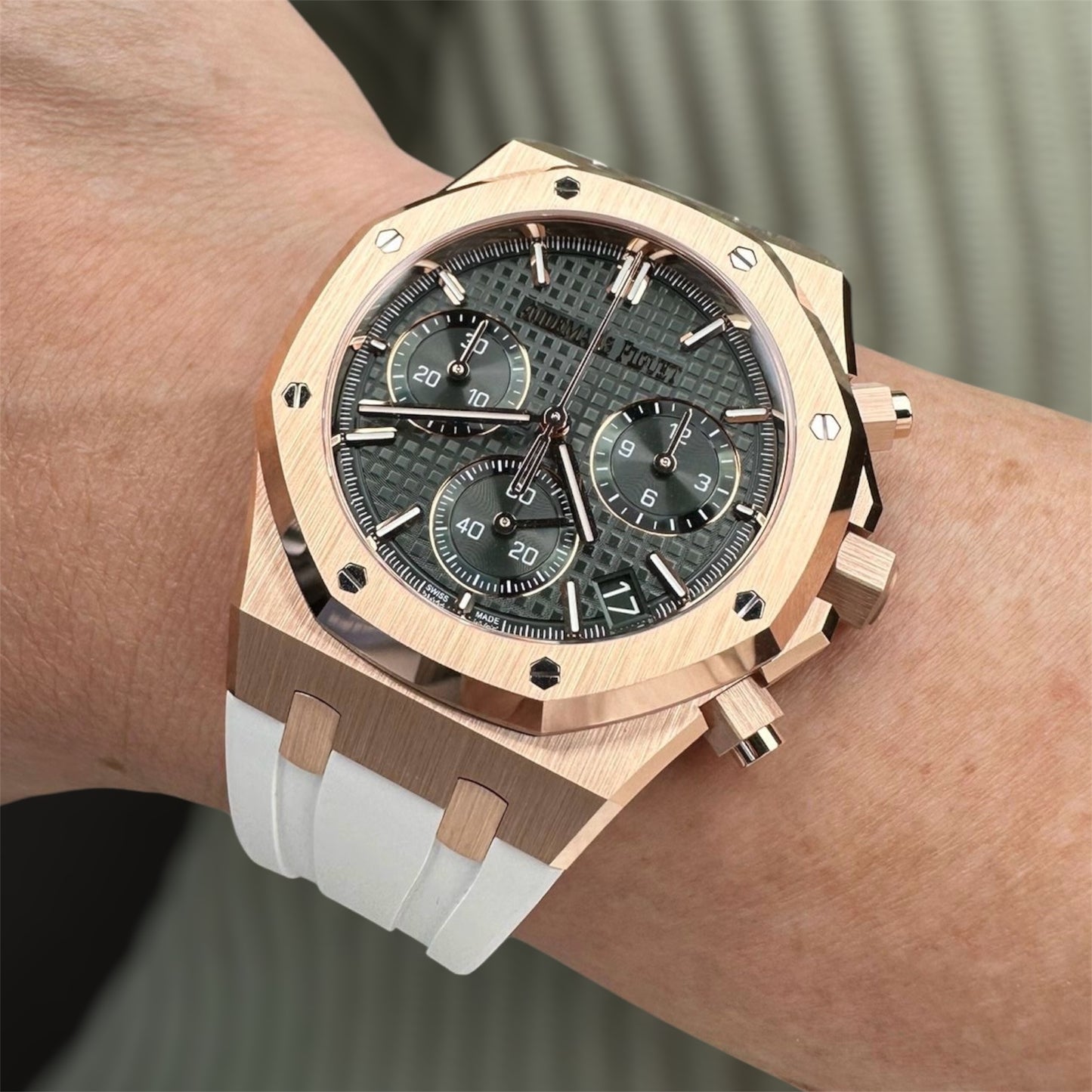 White rubber strap for 41mm Royal Oak