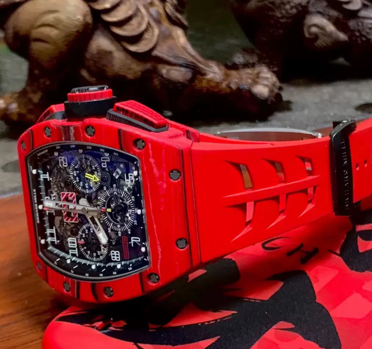 Richard Mille 11/65 Rubber Strap Red