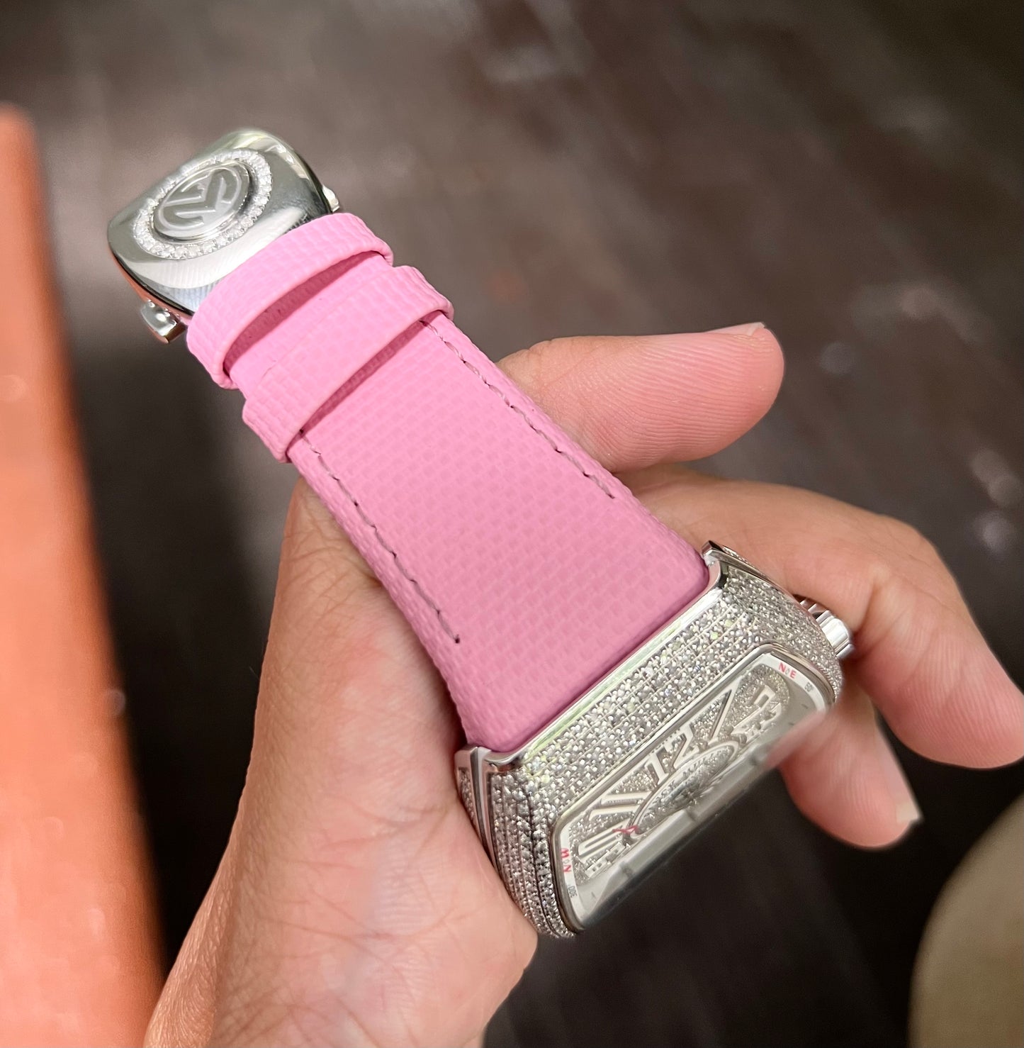 Canvas leather strap for the V32,V41,V45 Franck Muller Vanguard Models