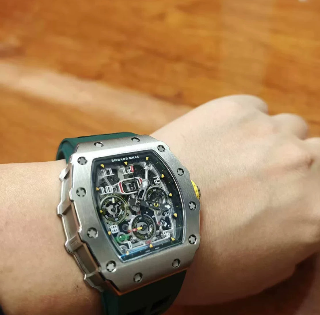 Richard Mille 11/65 Rubber Strap Green