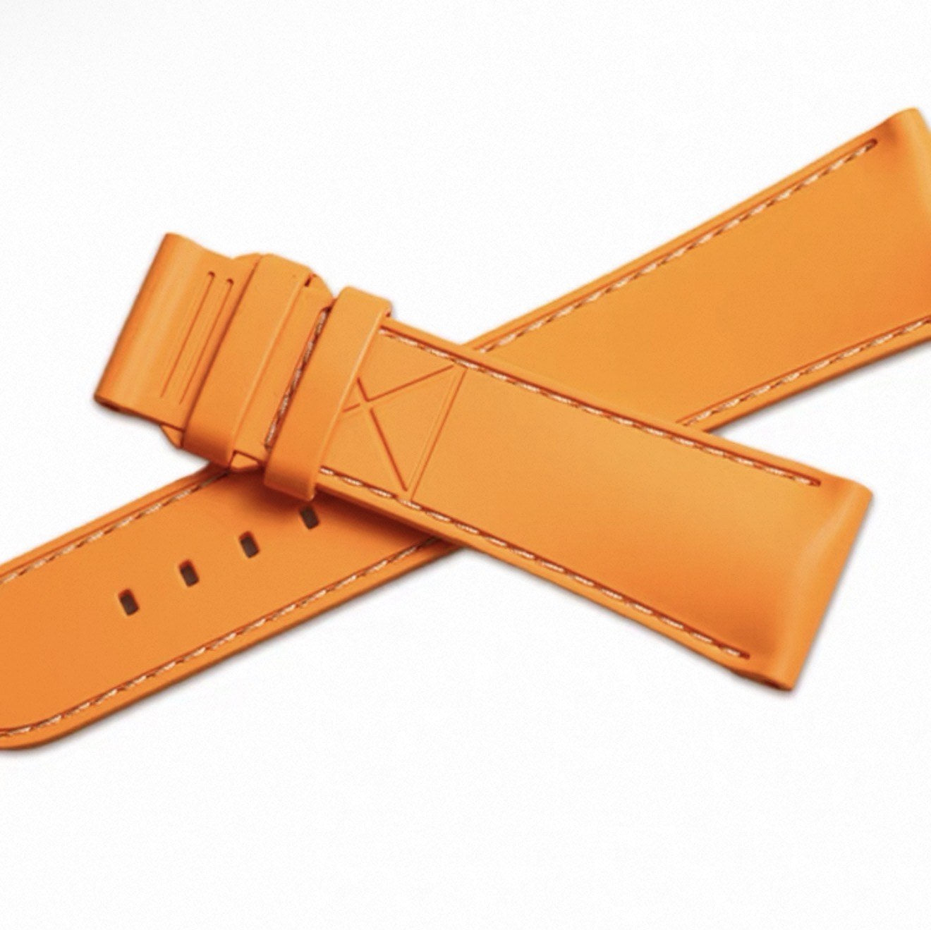 Orange rubber strap close up
