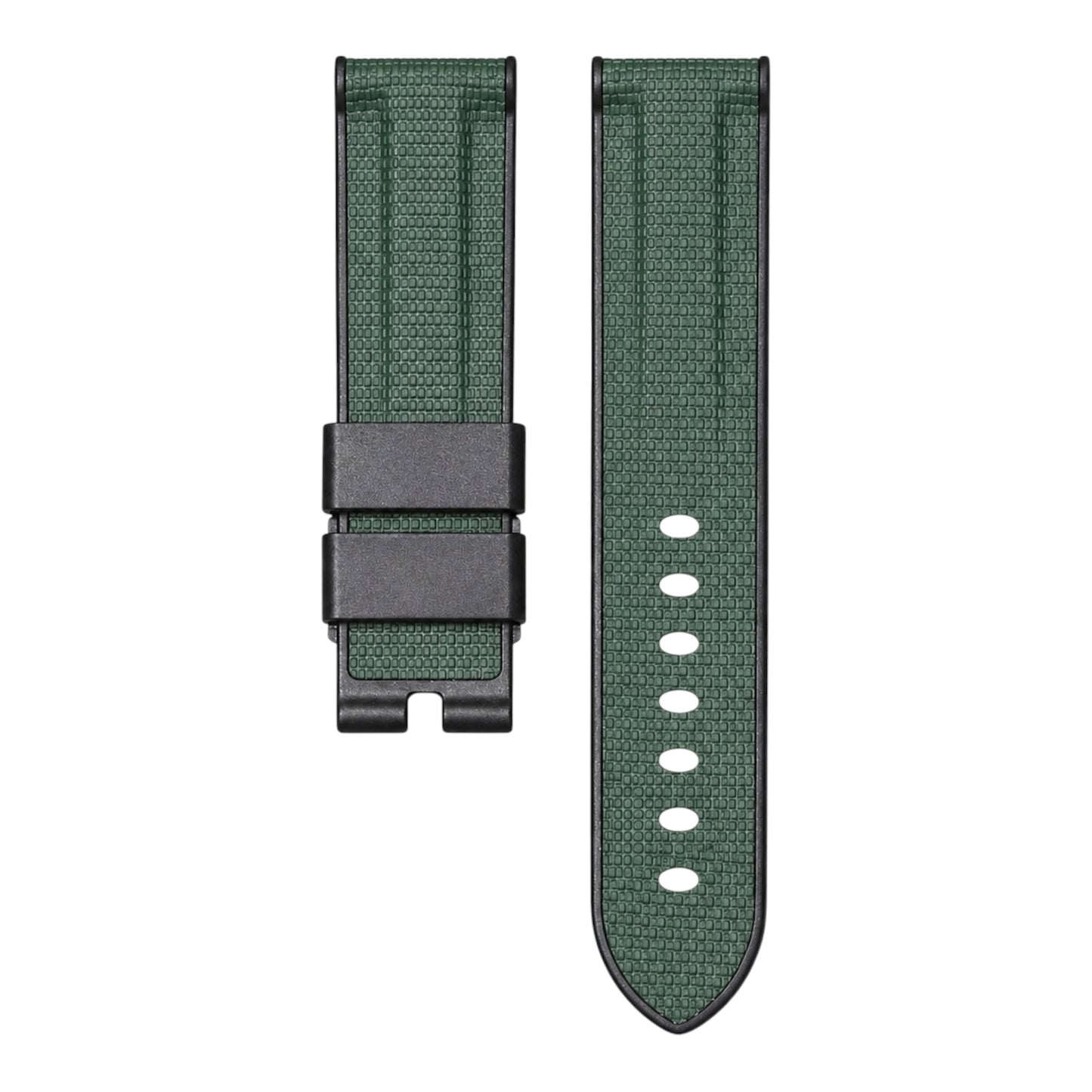 Army green sailcloth rubber strap for panerai luminor watch models 