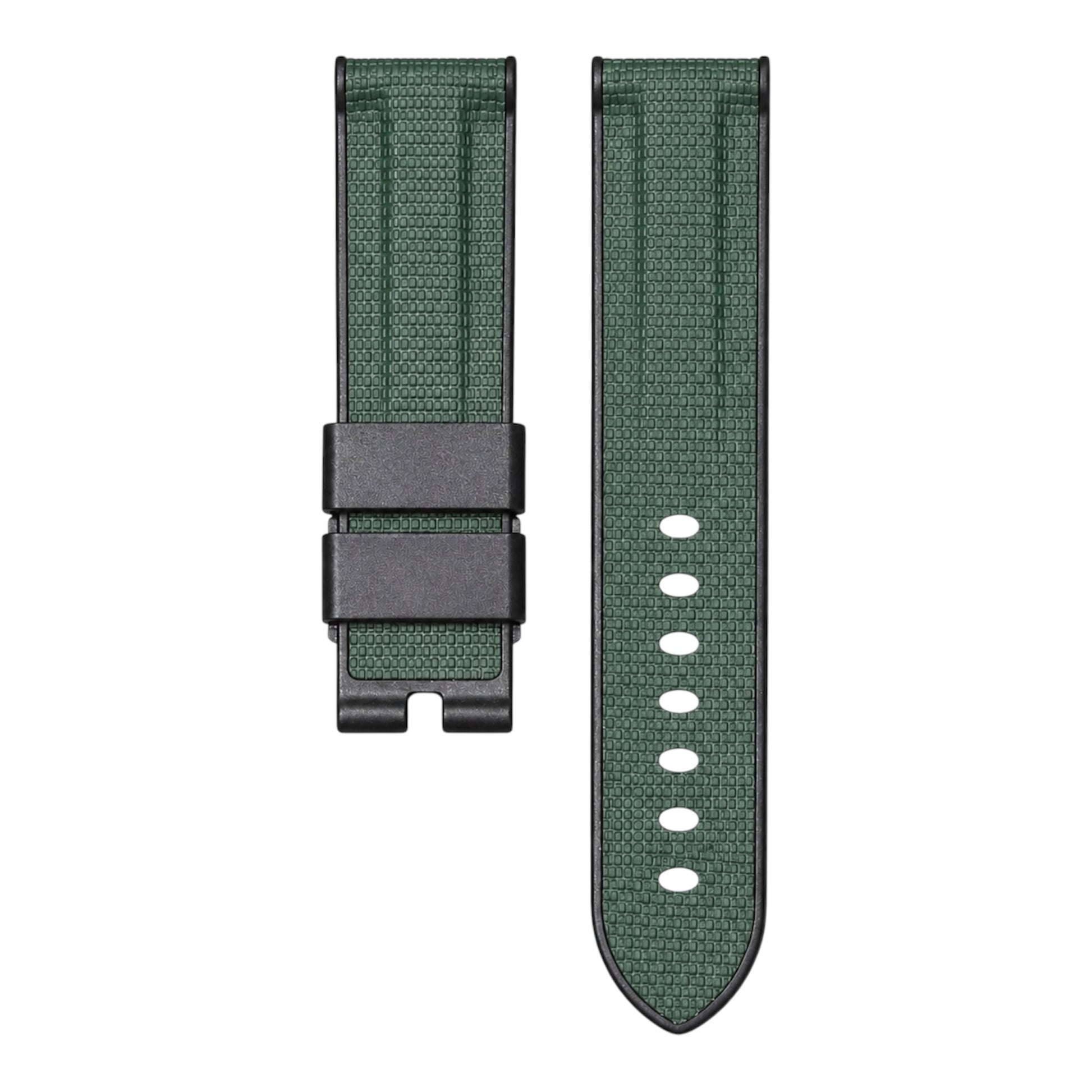 Army green sailcloth rubber strap for panerai luminor watch models 