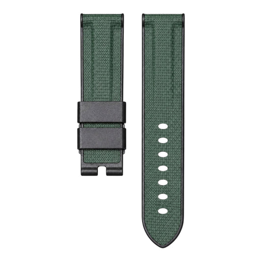 Army green sailcloth rubber strap for panerai luminor watch models 