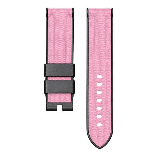 Pink sailcloth rubber strap for panerai luminor watch models 
