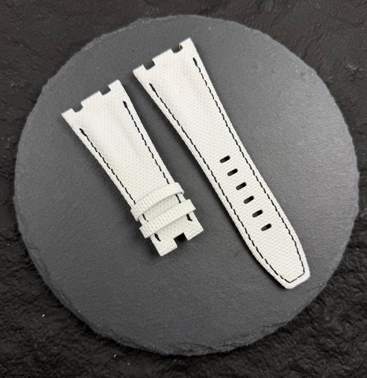 White sailcloth watch strap for Audemars Piguet 42mm Royal oak offshore watch models