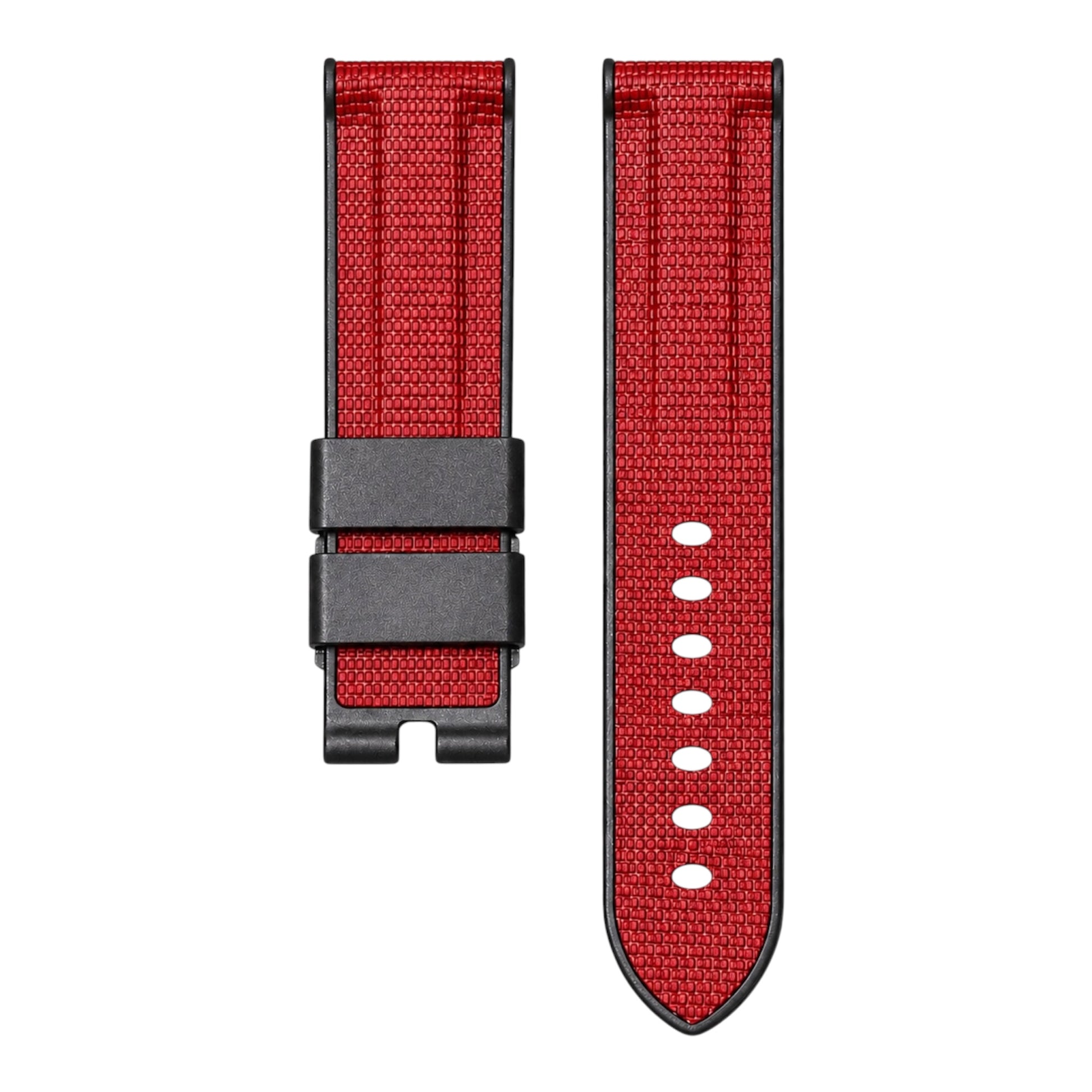 Red sailcloth rubber strap for panerai luminor watch models 44mm 