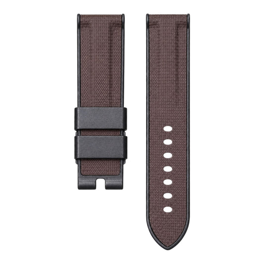 Brown sailcloth rubber strap for panerai luminor watch models 