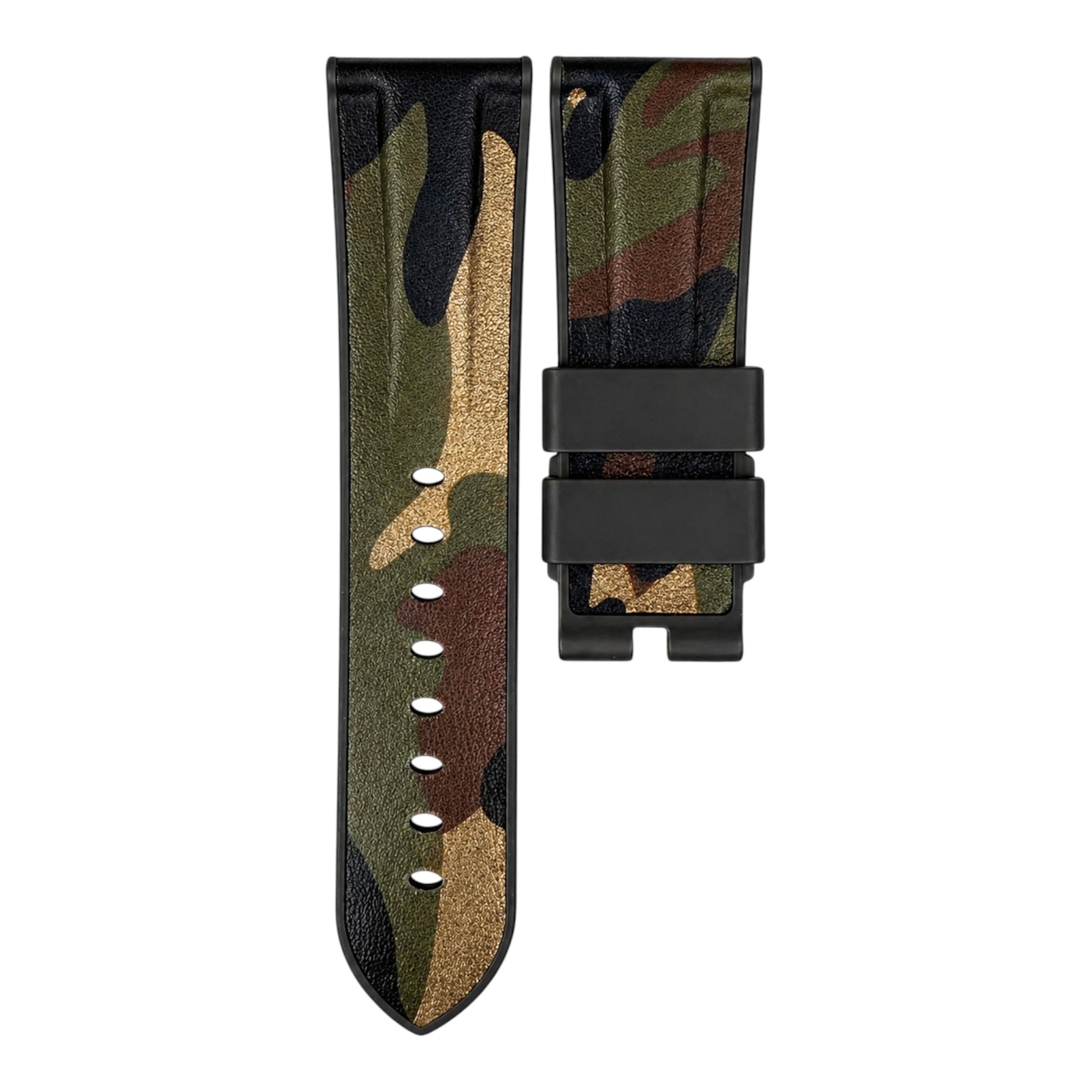 Green camo rubber strap for panerai luminor watch models 