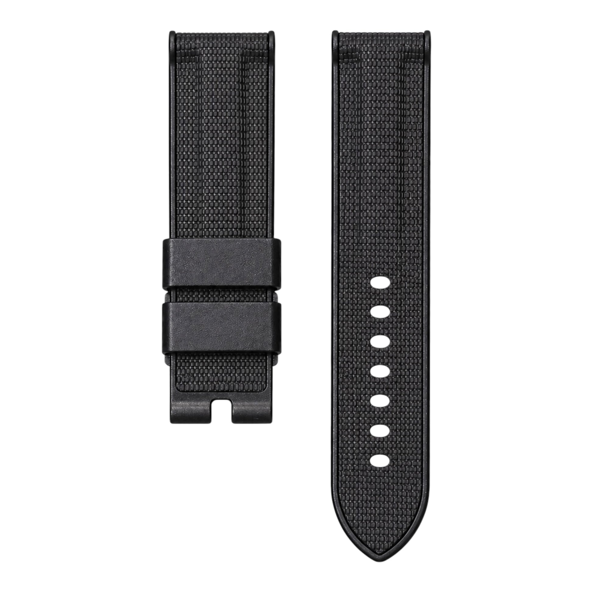 Black sailcloth rubber strap for panerai luminor watch models 44mm
