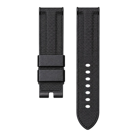 Black sailcloth rubber strap for panerai luminor watch models 44mm