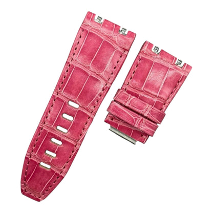 Baby pink crocodile alligator watch strap for the Ap offshore quick release model 