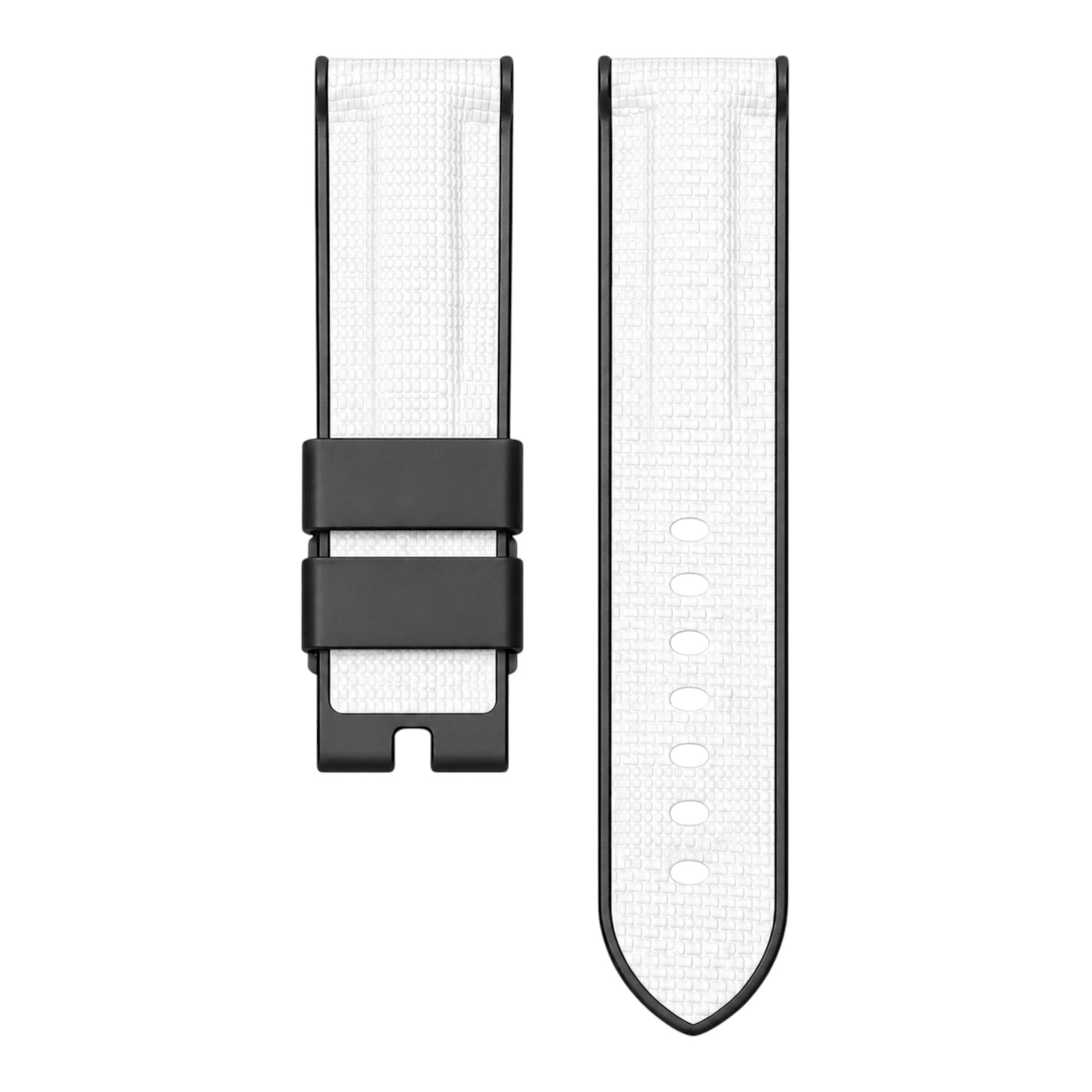 White sailcloth rubber strap for panerai luminor watch models 