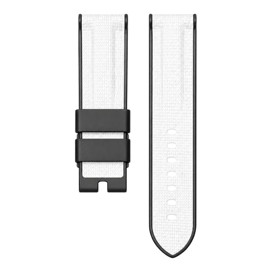 White sailcloth rubber strap for panerai luminor watch models 