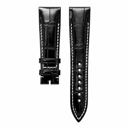 Black leather strap with white stitching for franck muller 8890 and 9900 conquistador model 