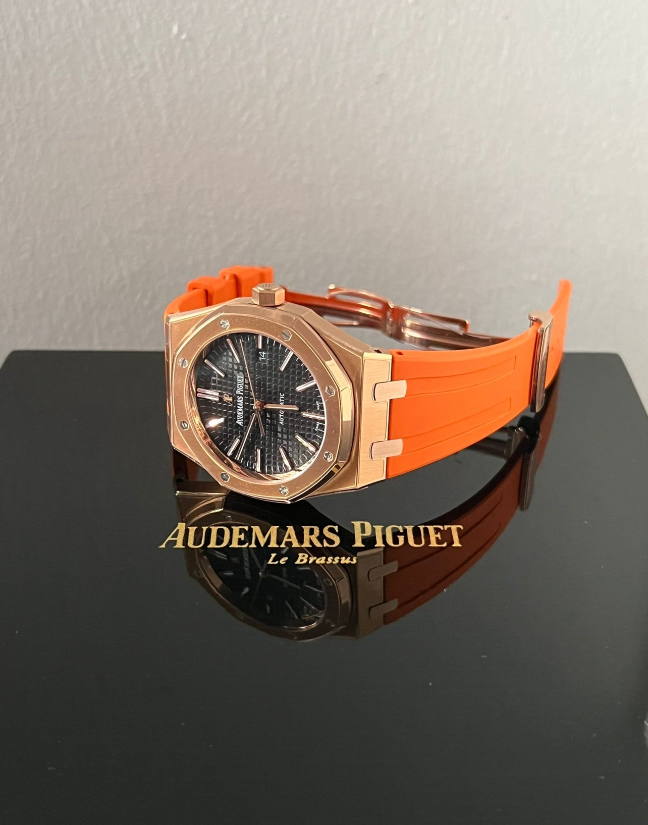 Orange rubber strap for 41mm Royal Oak
