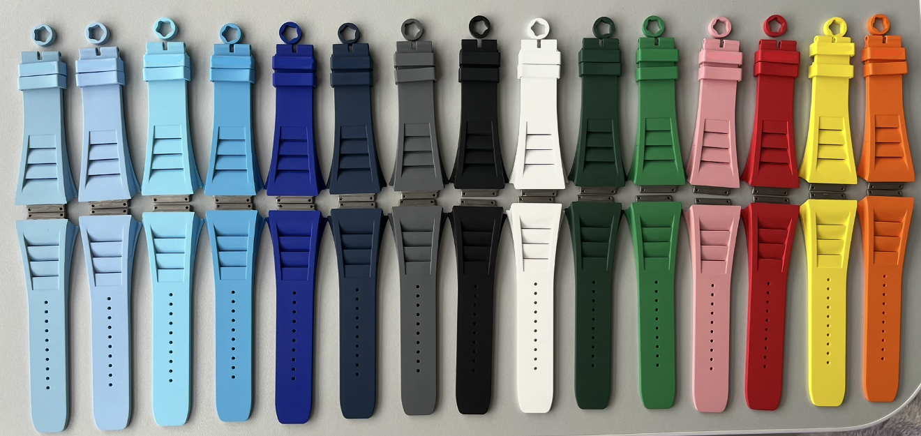 Richard Mille rubber strap in many colours with crown. Rm rubber strap rm10,rm29,rm30,rm35,rm55,rm65