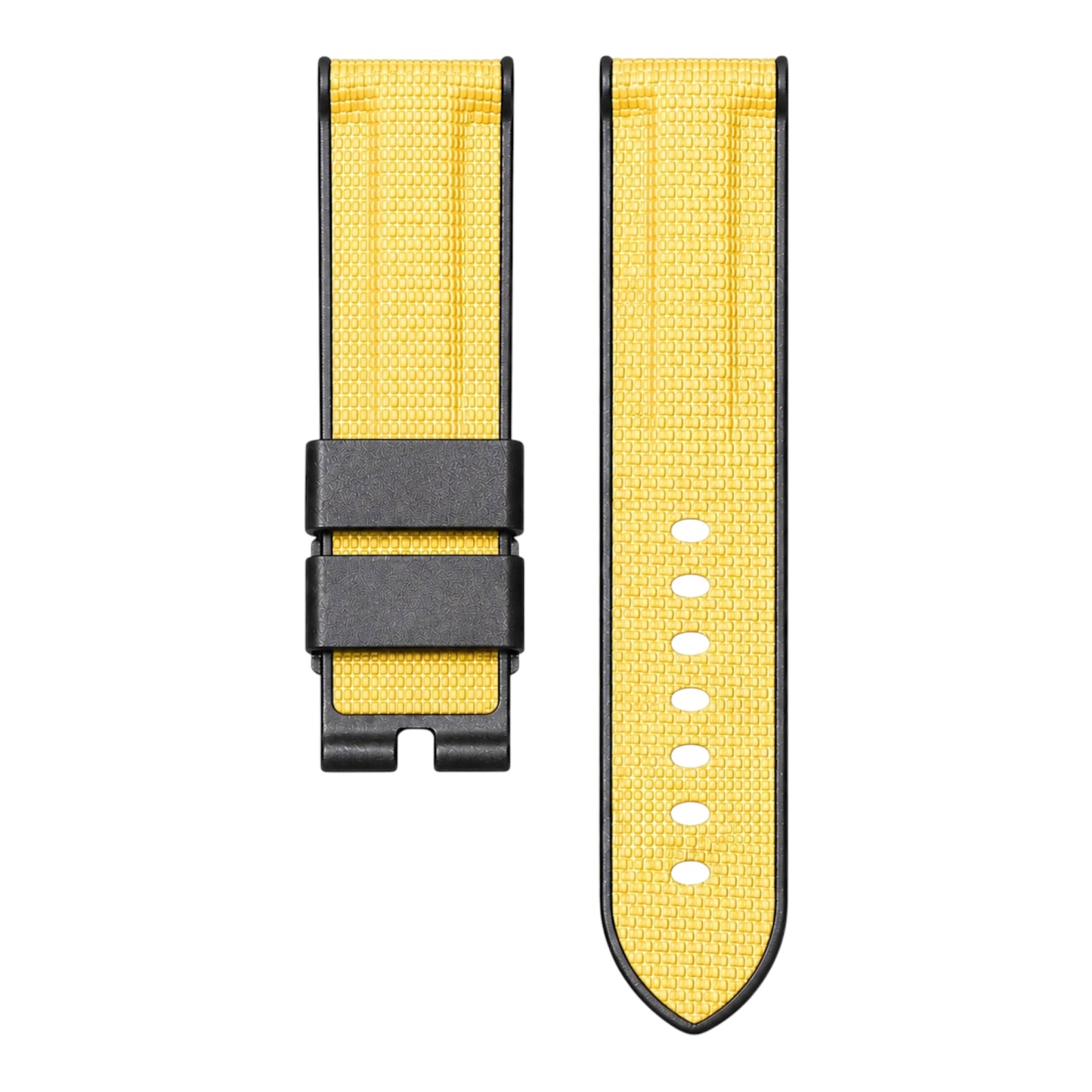 Yellow sailcloth rubber strap for panerai luminor watch models 