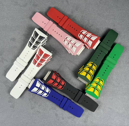 Richard Mille Rm11/30 2 Tone Shark Design Rubber Strap