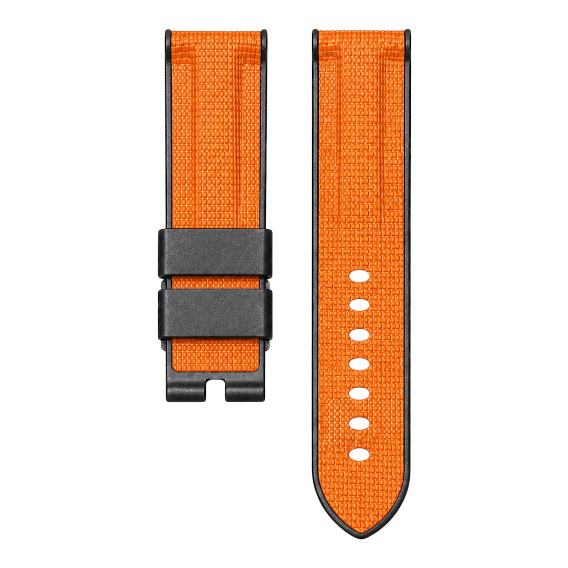 Orange sailcloth rubber strap for panerai luminor watch models 