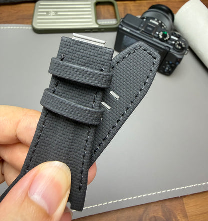 black sailcloth leather strap from Watchstrapco for Audemars Piguet 26420 offshore model 