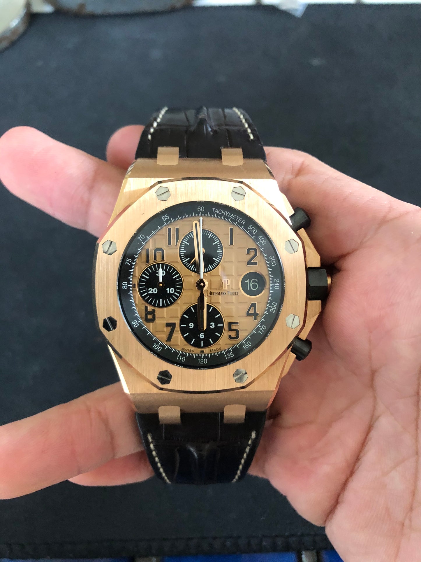 Ap offshore alligator strap for 42mm models (Coffee Brown)